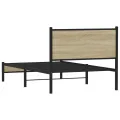 Cadre de lit en métal sans matelas chêne sonoma 100x200 cm