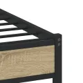Cadre de lit en métal sans matelas chêne sonoma 100x200 cm