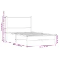 Cadre de lit en métal sans matelas chêne sonoma 100x200 cm