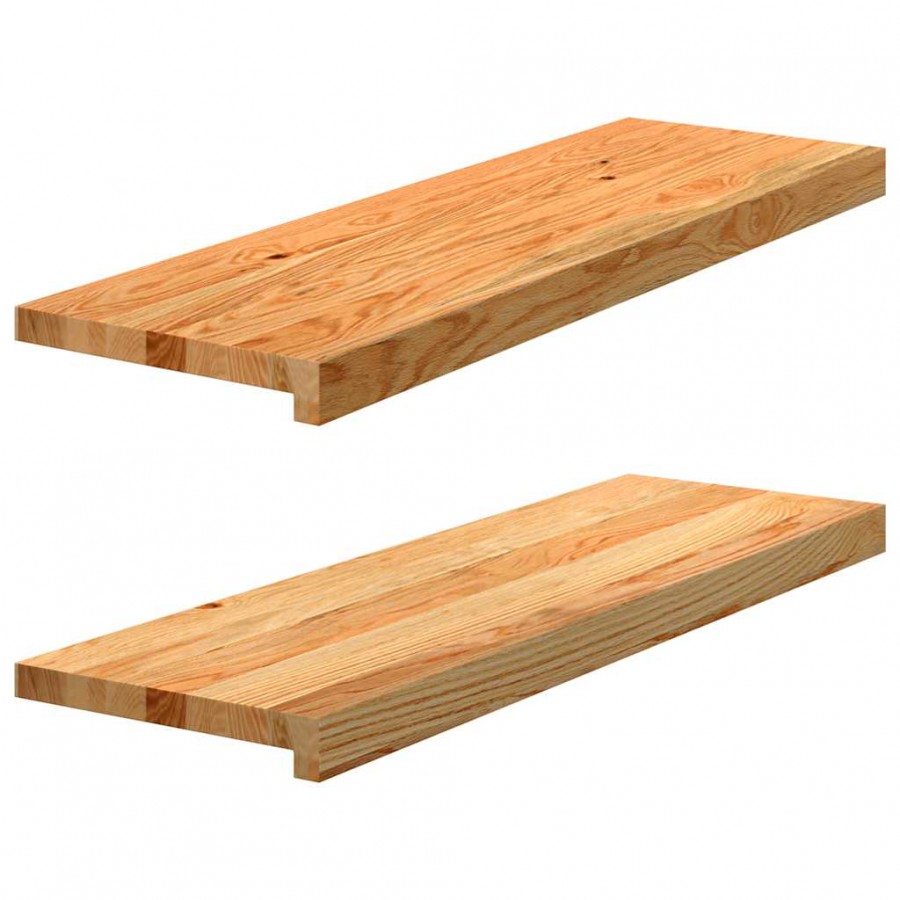 Appuis de fenêtre 2 pcs marron clair bois de chêne massif