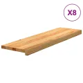 Marches d'escalier 8 pcs marron clair 90x30x2 cm chêne massif