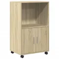 Armoire à roulettes chêne sonoma 55x40x91 cm bois d'ingénierie