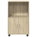 Armoire à roulettes chêne sonoma 55x40x91 cm bois d'ingénierie