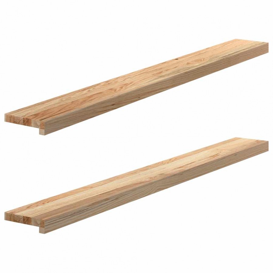 Appuis de fenêtre 2 pcs non traité 140x15x2cm bois chêne massif