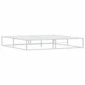 Cadre de lit sans matelas blanc 200x200 cm métal