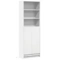 Buffet haut avec LED blanc 69x32,5x200 cm bois d’ingénierie