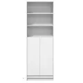 Buffet haut avec LED blanc 69x32,5x200 cm bois d’ingénierie