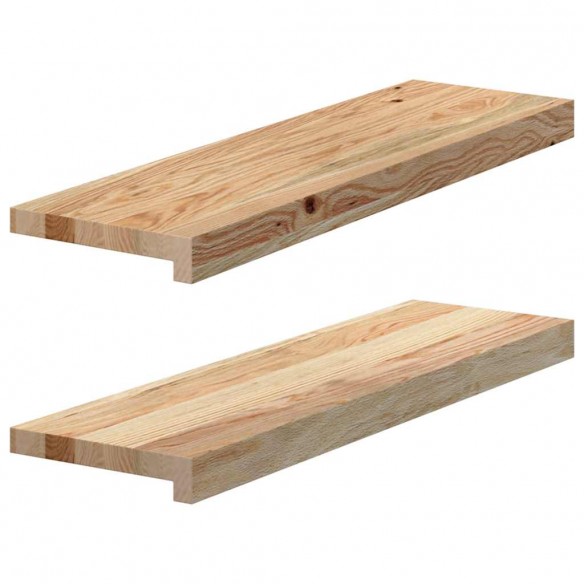 Appuis de fenêtre 2 pcs non traité 70x20x2 cm bois chêne massif