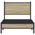 Cadre de lit en métal sans matelas chêne sonoma 90x200 cm