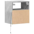 Meubles TV muraux et lumières LED 2 pcs gris béton 41x31x45 cm