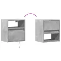 Meubles TV muraux et lumières LED 2 pcs gris béton 41x31x45 cm