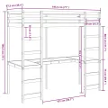 Cadre de lit superposé sans matelas 90x190cm bois de pin massif
