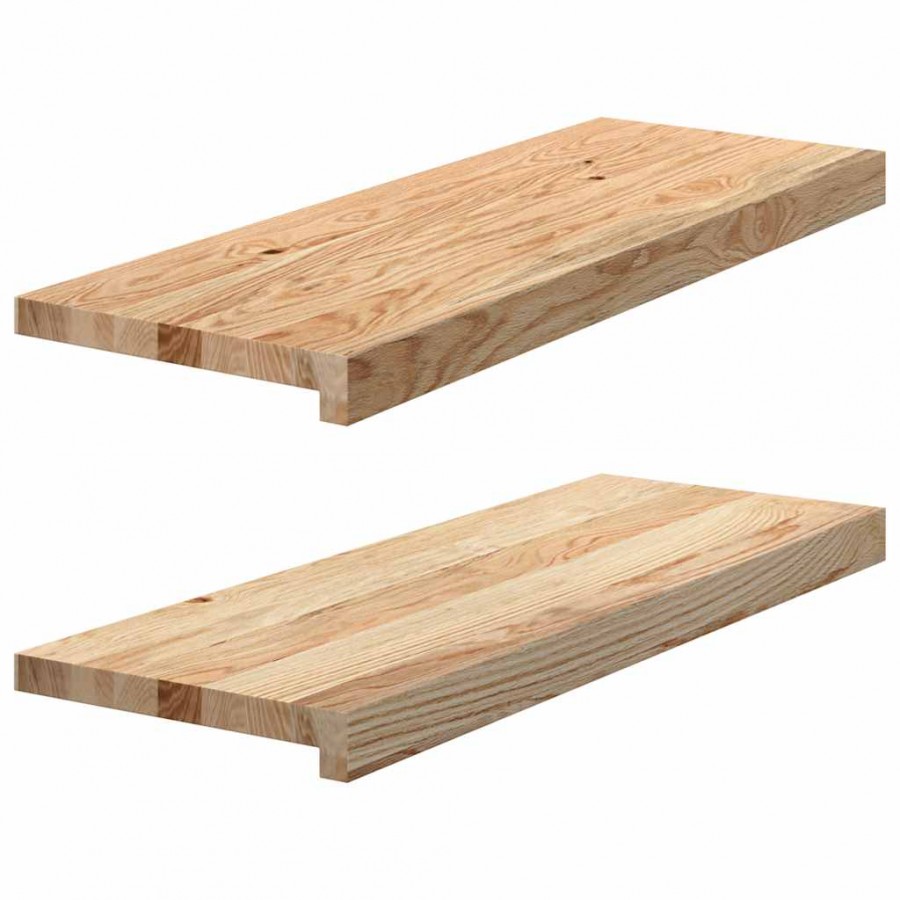 Appuis de fenêtre 2 pcs non traité 70x30x2 cm bois chêne massif