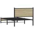 Cadre de lit en métal sans matelas chêne sonoma 107x203 cm
