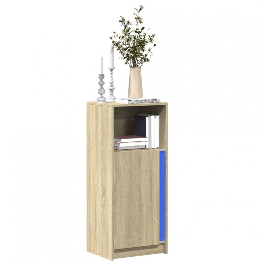 Buffet avec LED chêne sonoma 42,5x34x100 cm bois d'ingénierie