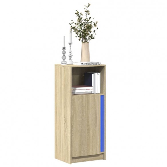 Buffet avec LED chêne sonoma 42,5x34x100 cm bois d'ingénierie