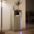 Buffet avec LED chêne sonoma 42,5x34x100 cm bois d'ingénierie