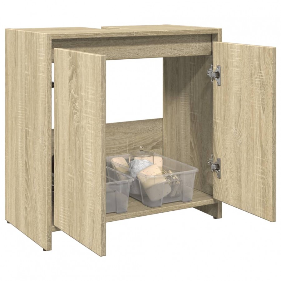 Armoire lavabo de salle de bain chêne sonoma 60x33x60 cm