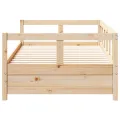 Lit de jour sans matelas naturel 90x200 cm bois pin massif
