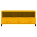 Meuble TV jaune moutarde 100,5x39x43,5 cm acier