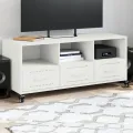 Meuble TV blanc 100,5x39x43,5 cm acier
