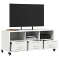 Meuble TV blanc 100,5x39x43,5 cm acier