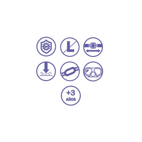 Snorkel Goggles and Tube for Children Bestway Blue Turquoise