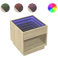 Table basse avec LED infini chêne sonoma 50x50x50 cm