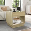 Table basse avec LED infini chêne sonoma 50x50x50 cm