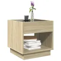 Table basse avec LED infini chêne sonoma 50x50x50 cm