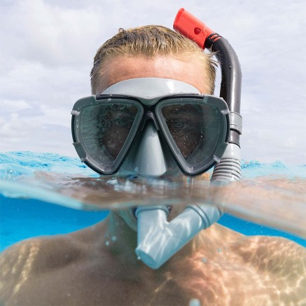 Snorkel Goggles and Tube Bestway Black Pink Adult (1 Unit) 2