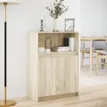 Buffet avec LED chêne sonoma 72x34x100 cm bois d'ingénierie
