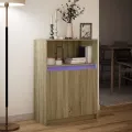Buffet avec LED chêne sonoma 72x34x100 cm bois d'ingénierie