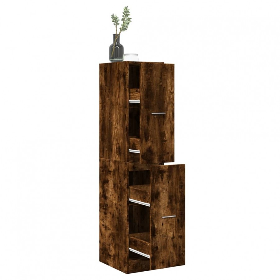 Armoire d'apothicaire chêne fumé 30x41x144,5 cm bois ingénierie