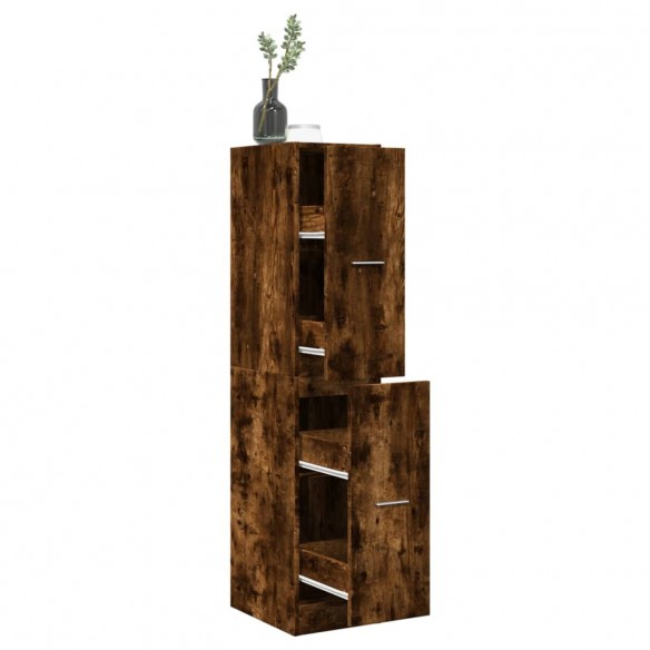 Armoire d'apothicaire chêne fumé 30x41x144,5 cm bois ingénierie