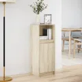 Buffet avec LED chêne sonoma 38x34x100 cm bois d'ingénierie