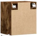 Tables de chevet murales avec lumières LED 2 pcs chêne fumé