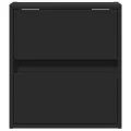 Tables de chevet murales avec lumières LED 2 pcs noir