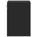 Tables de chevet murales avec lumières LED 2 pcs noir