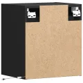 Tables de chevet murales avec lumières LED 2 pcs noir