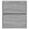 Tables de chevet murales avec lumières LED 2 pcs sonoma gris