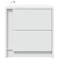 Armoire de chevet avec lumières LED blanc bois d'ingénierie