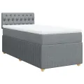 cadre de lit avec matelas Gris clair 90x200 cm Tissu