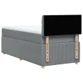 cadre de lit avec matelas Gris clair 90x200 cm Tissu