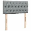 cadre de lit avec matelas Gris clair 90x200 cm Tissu