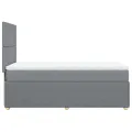 cadre de lit avec matelas Gris clair 90x200 cm Tissu