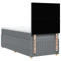 cadre de lit avec matelas Gris clair 90x200 cm Tissu