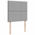 cadre de lit avec matelas Gris clair 90x200 cm Tissu