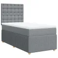 cadre de lit avec matelas Gris clair 90x200 cm Tissu