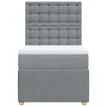 cadre de lit avec matelas Gris clair 90x200 cm Tissu